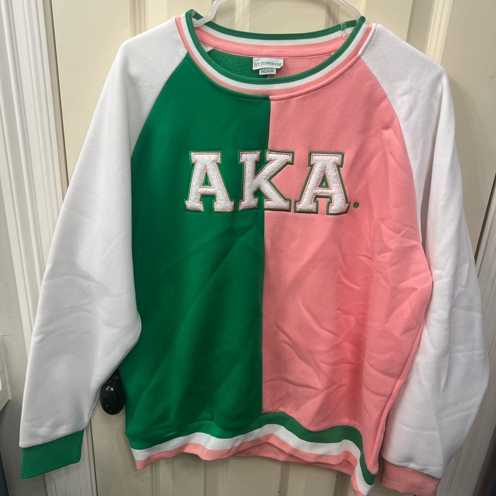 Colorblock Green Pink Long Sleeve Hoodie